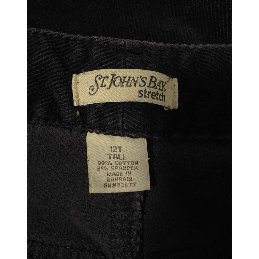 St Johns Bay Stretch Womens Corduroy Pants Size 12 Tall Wide Leg Baggy Preppy - Picture 6 of 11